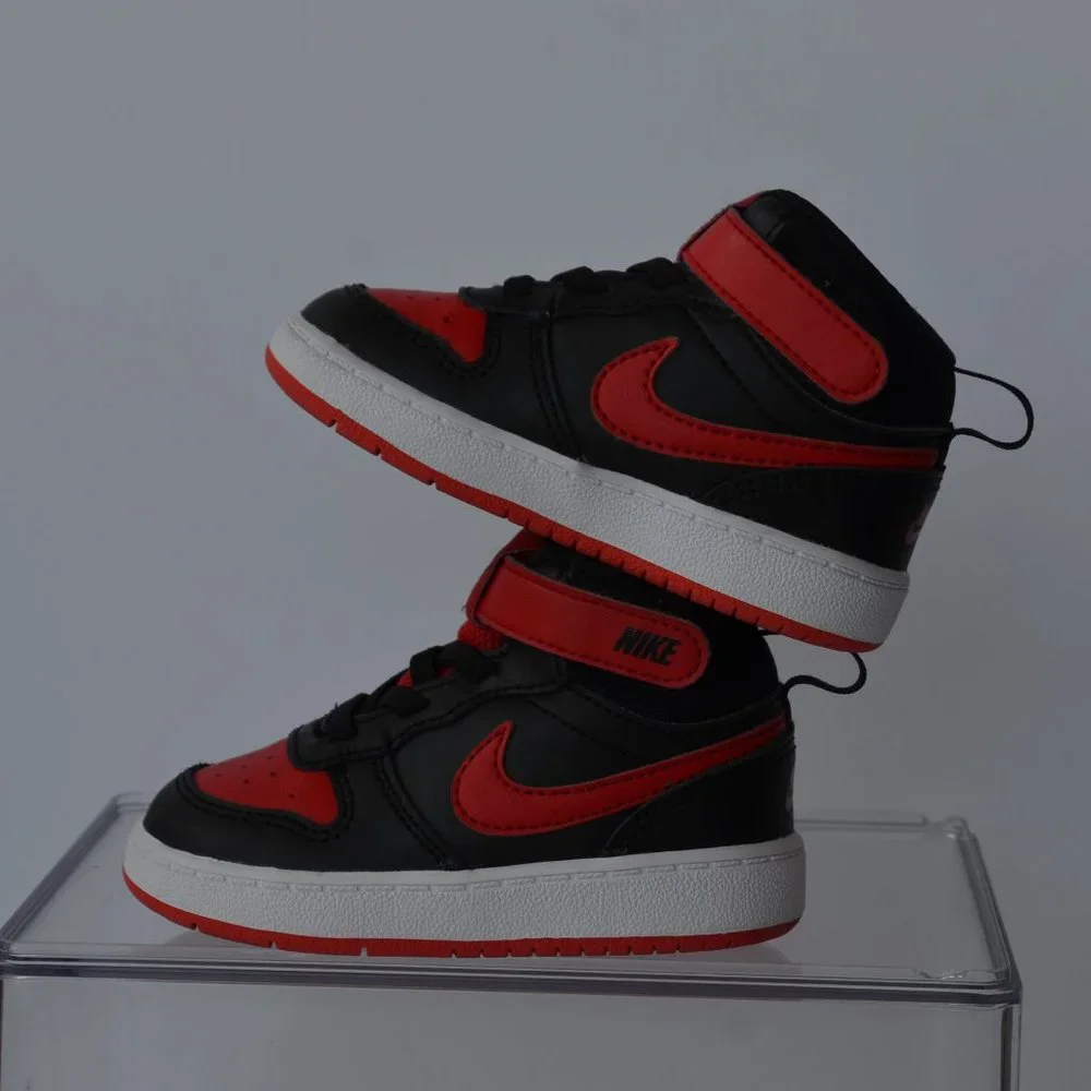 Nike Court Borough Mid 2 - CD7784-003 Black Red Toddler Size 6C